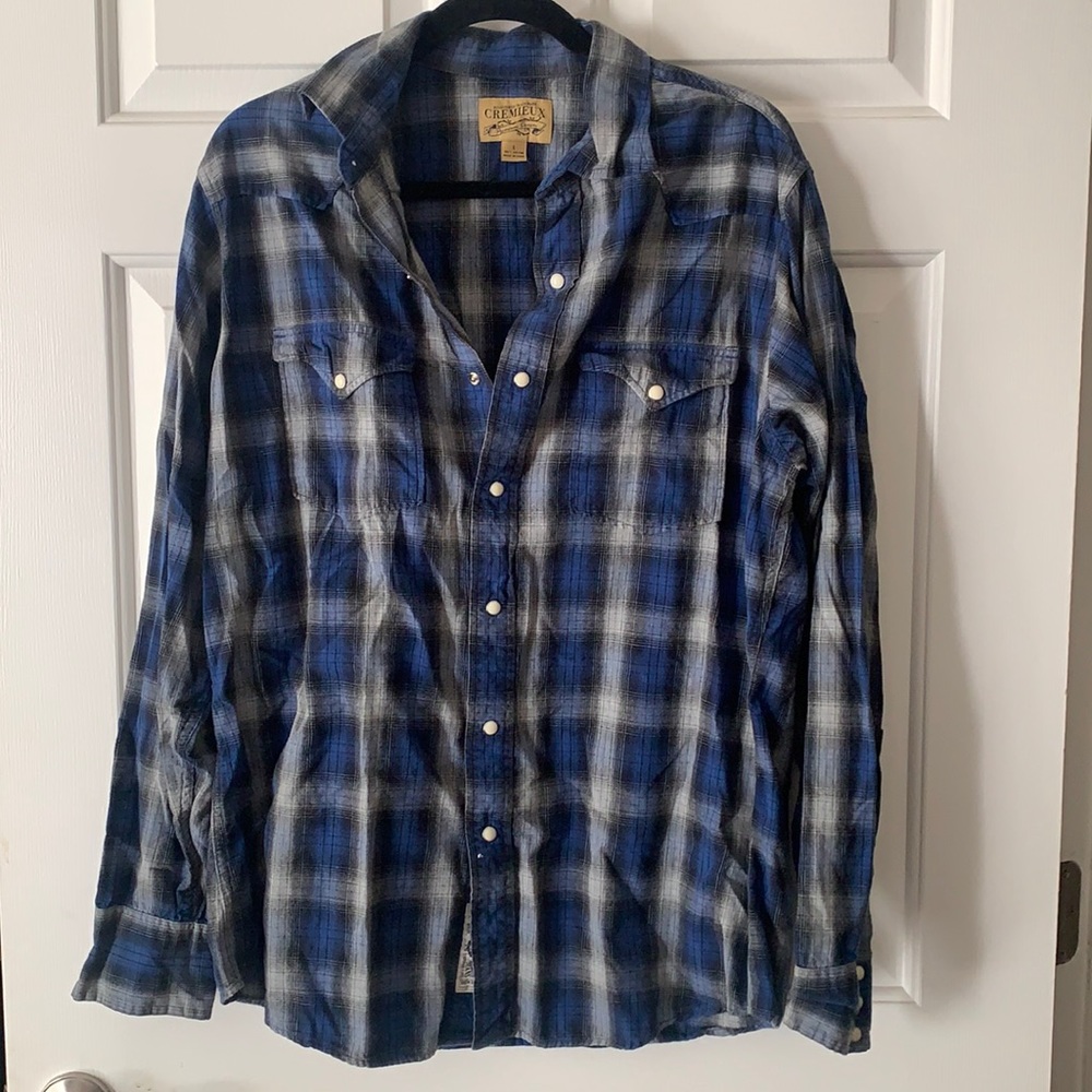 Men's Snap Button Long Sleeve